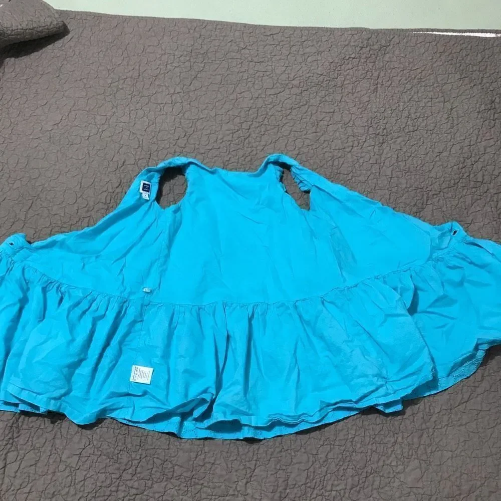 Janie and Jack Turquoise blue sleeveless dress…S81
